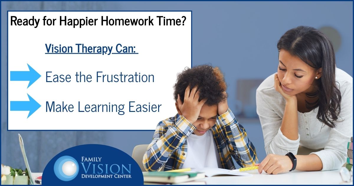 Vision therapy for homework battles