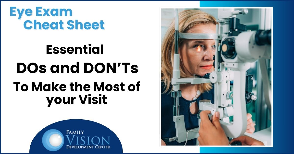 preparing for an eye exam